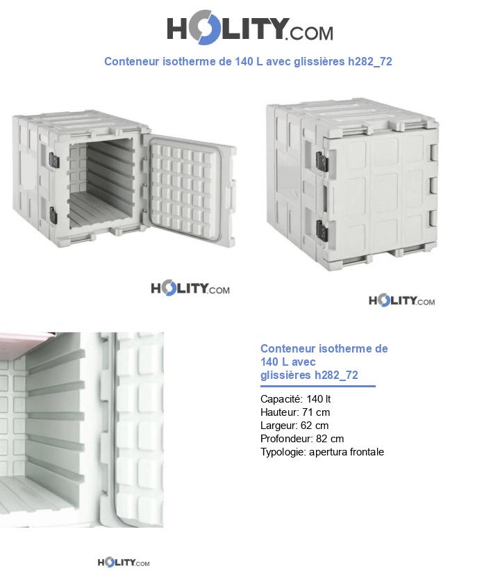 Conteneur isotherme de 140 L avec glissières h282_72