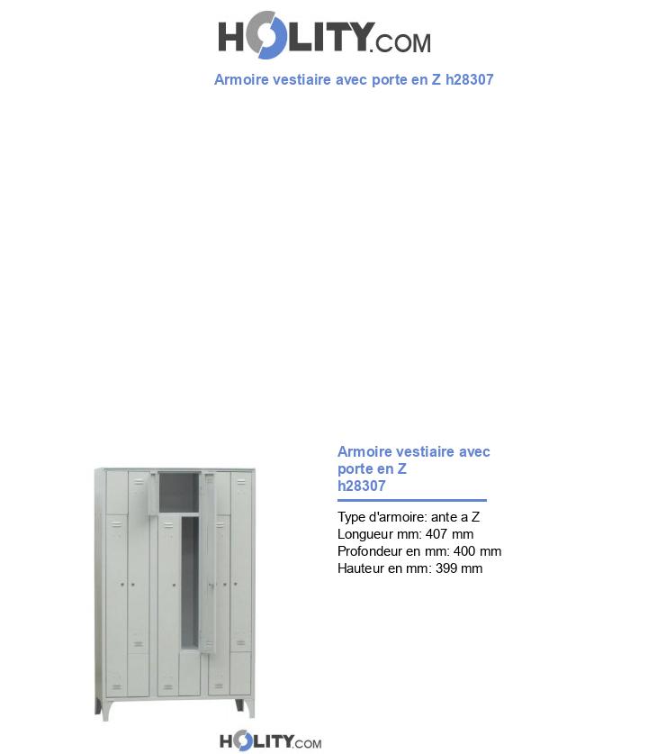 Armoire vestiaire avec porte en Z h28307