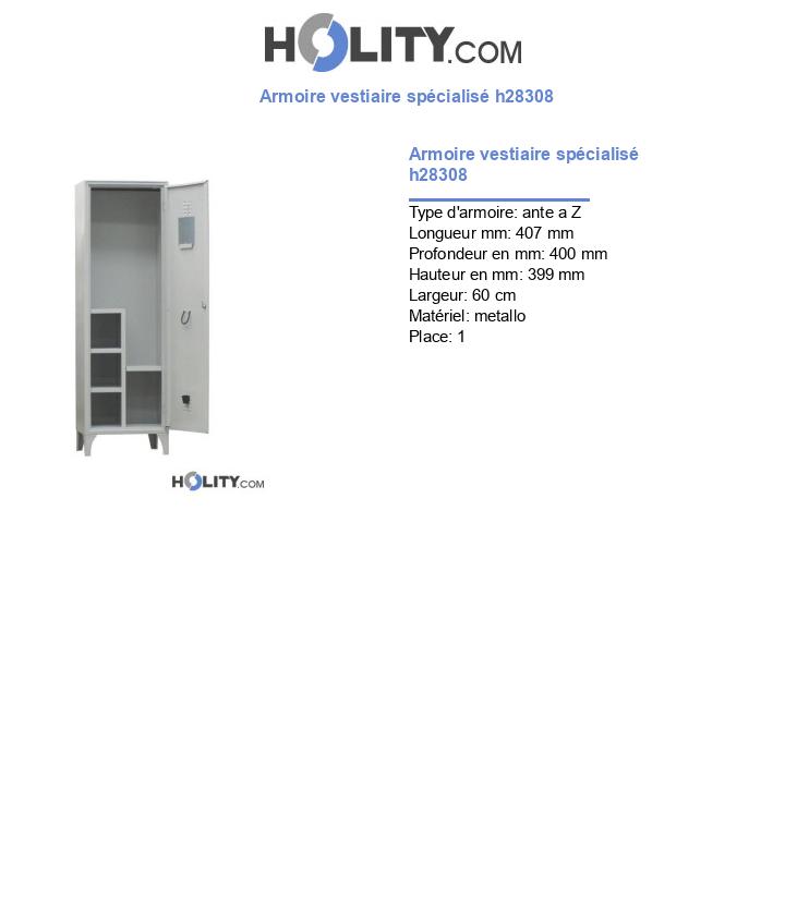 Armoire vestiaire spécialisé h28308