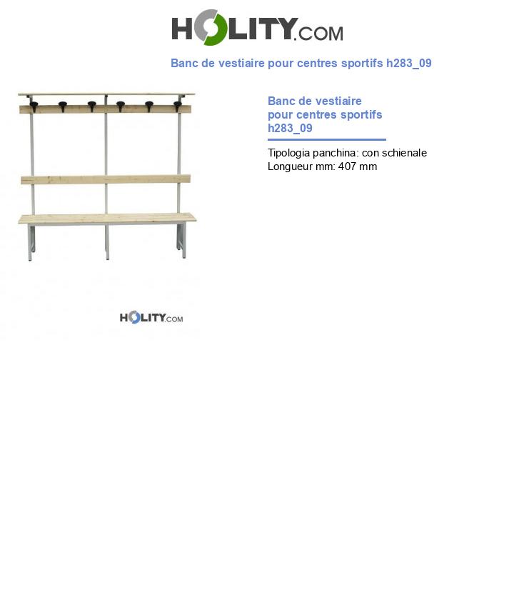 Banc de vestiaire pour centres sportifs h283_09