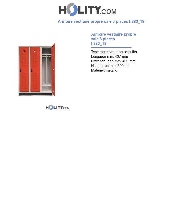 Armoire vestiaire propre sale 3 places h283_18