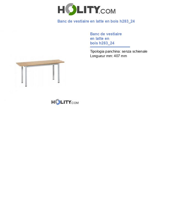 Banc de vestiaire en latte en bois h283_24