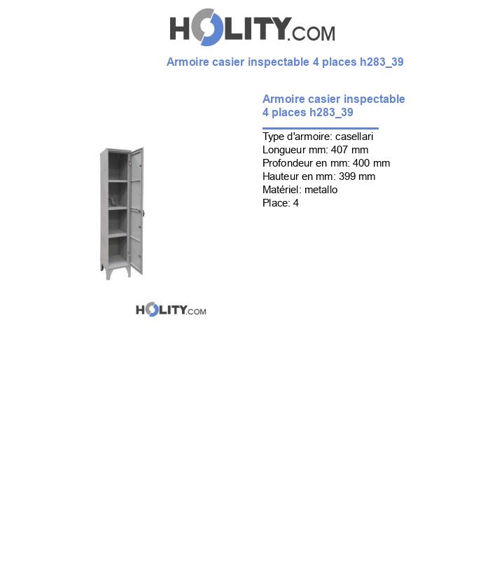 Armoire casier inspectable 4 places h283_39
