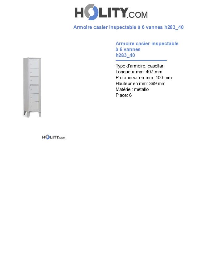 Armoire casier inspectable à 6 vannes h283_40