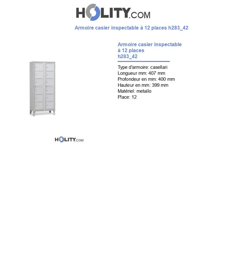 Armoire casier inspectable à 12 places h283_42