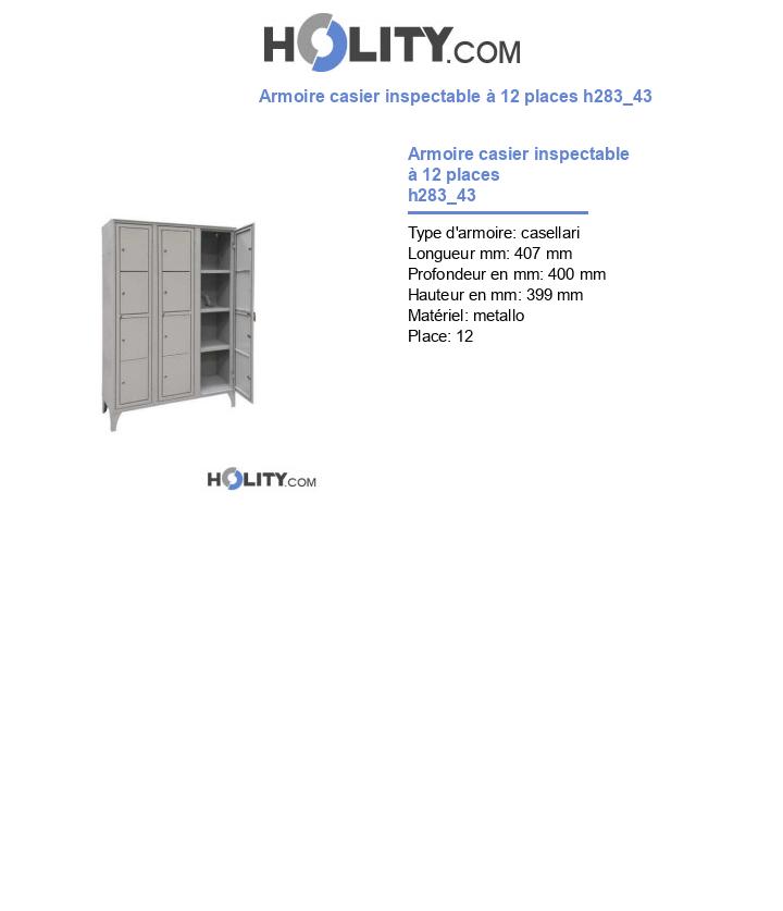 Armoire casier inspectable à 12 places h283_43
