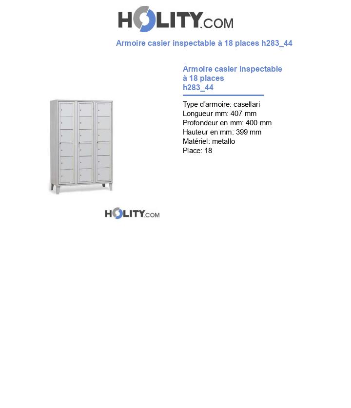 Armoire casier inspectable à 18 places h283_44