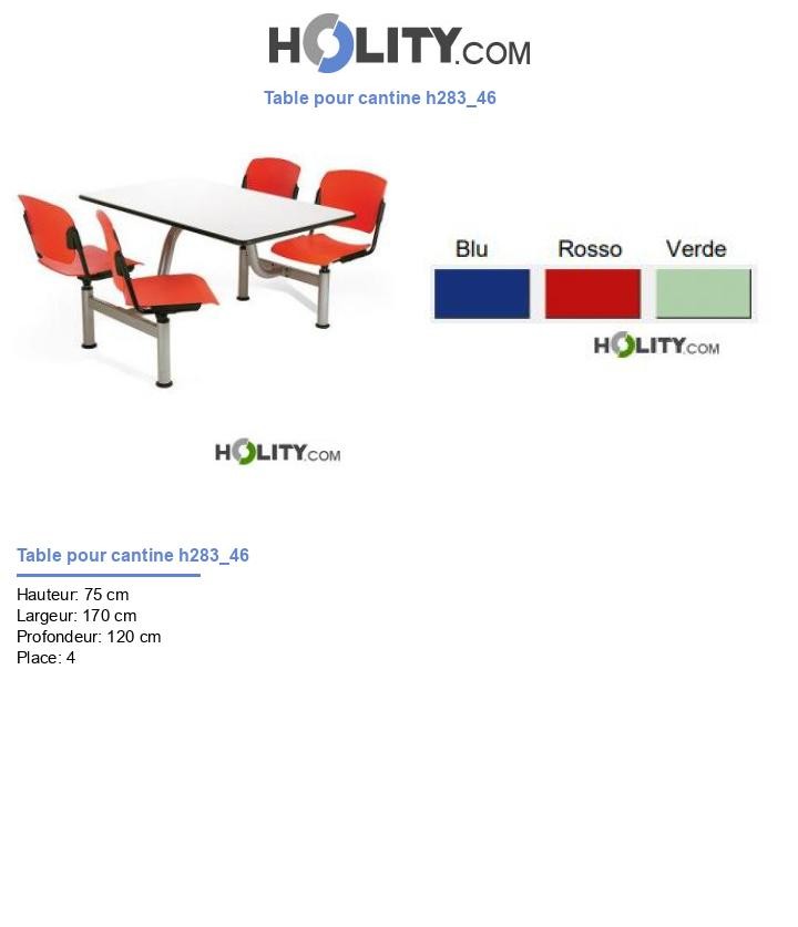 Table pour cantine h283_46