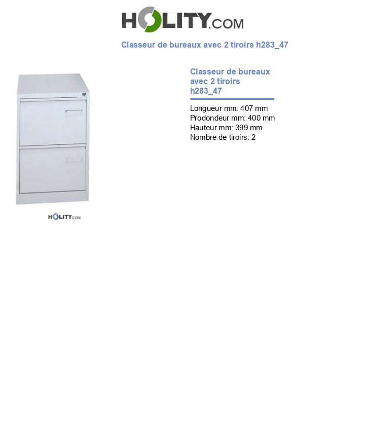 Classeur de bureaux avec 2 tiroirs h283_47