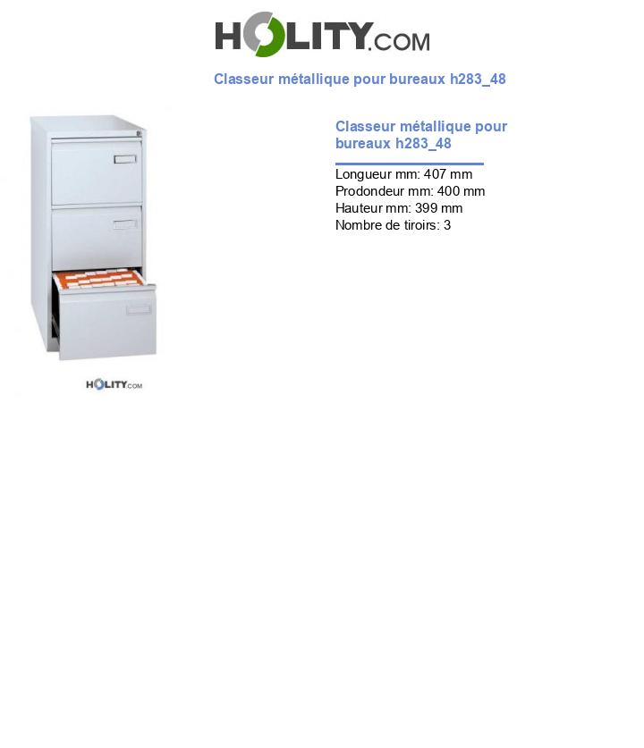 Classeur métallique pour bureaux h283_48
