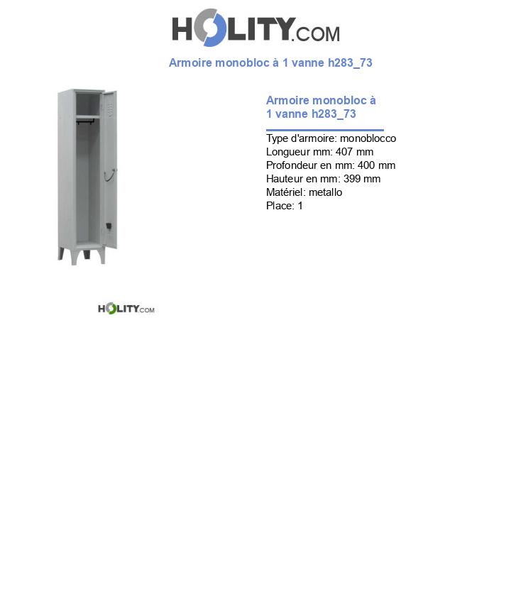Armoire monobloc à 1 vanne h283_73