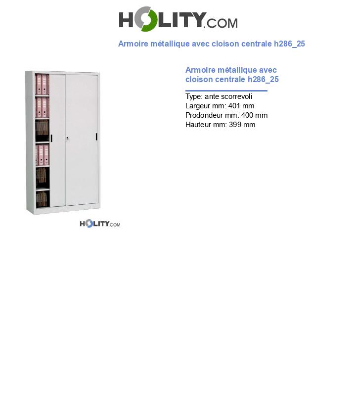 Armoire métallique avec cloison centrale h286_25