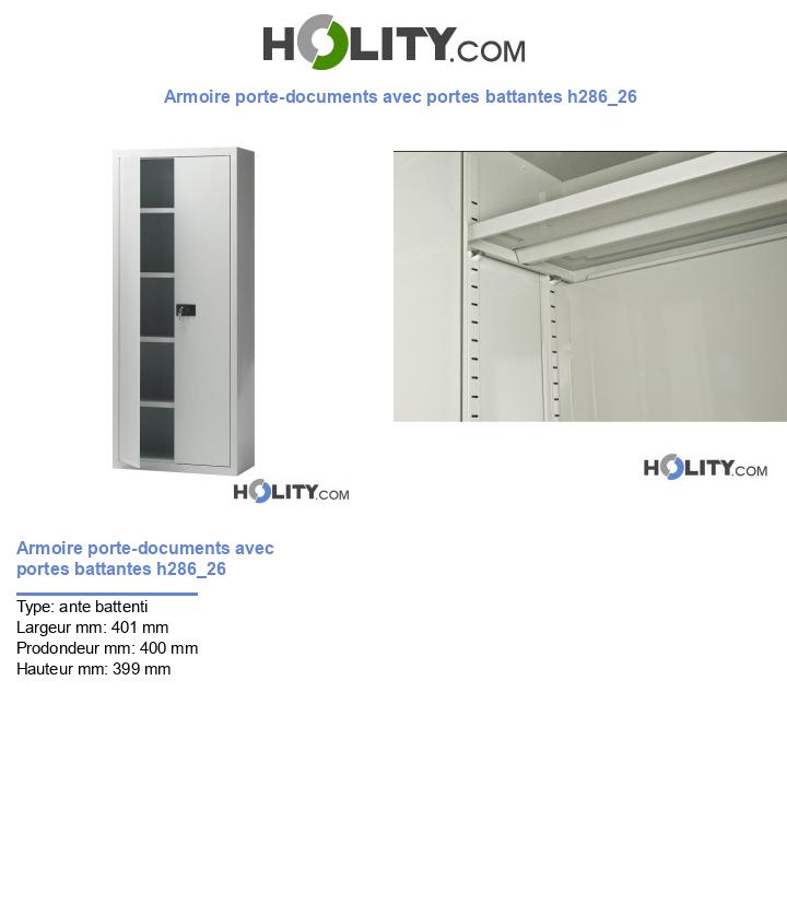 Armoire porte-documents avec portes battantes h286_26