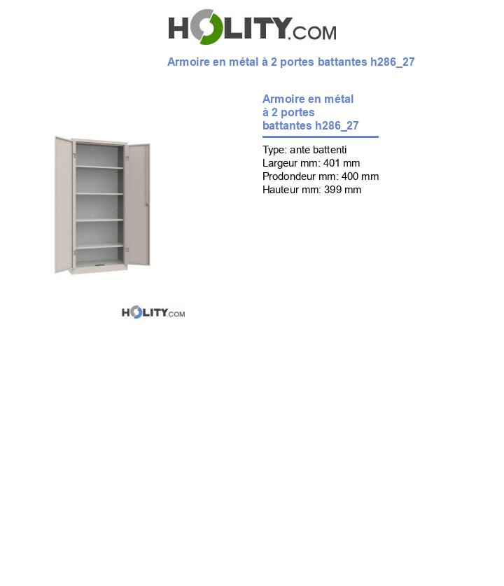 Armoire en métal à 2 portes battantes h286_27