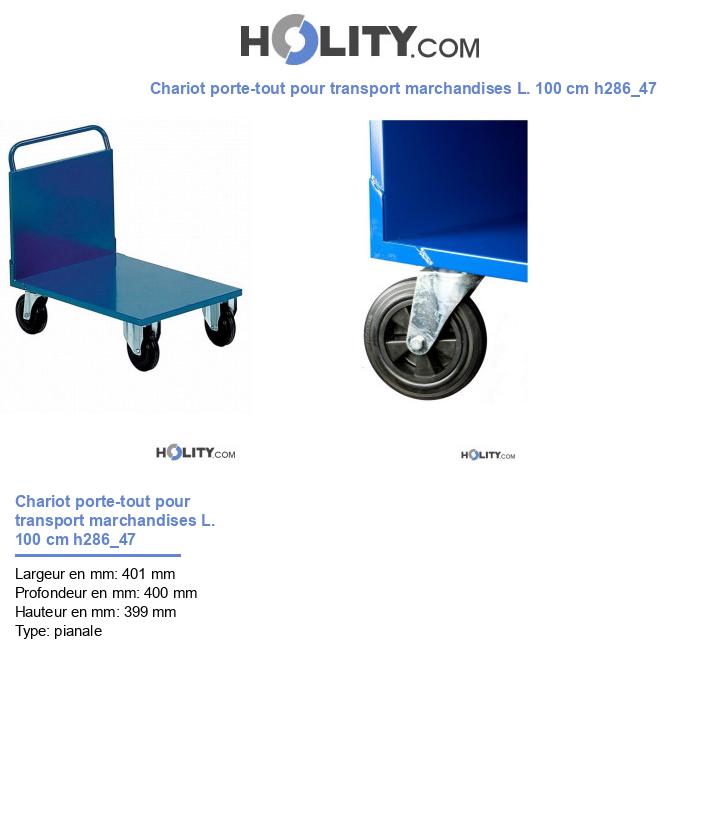 Chariot porte-tout pour transport marchandises L. 100 cm h286_47