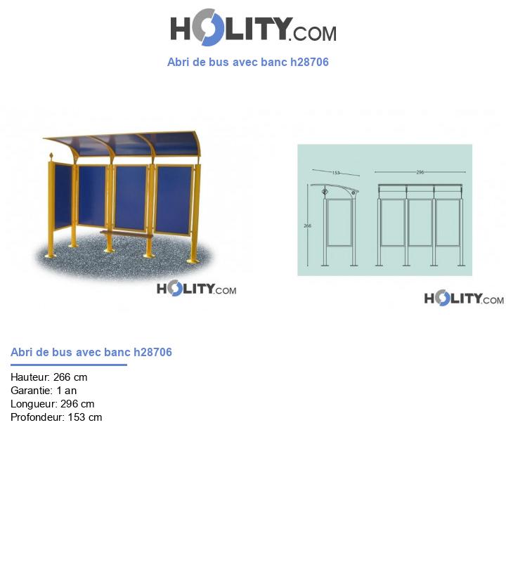 Abri de bus avec banc h28706