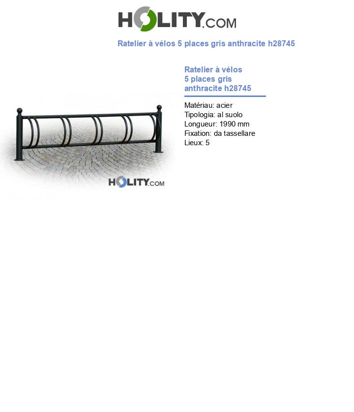 Ratelier à vélos 5 places gris anthracite h28745