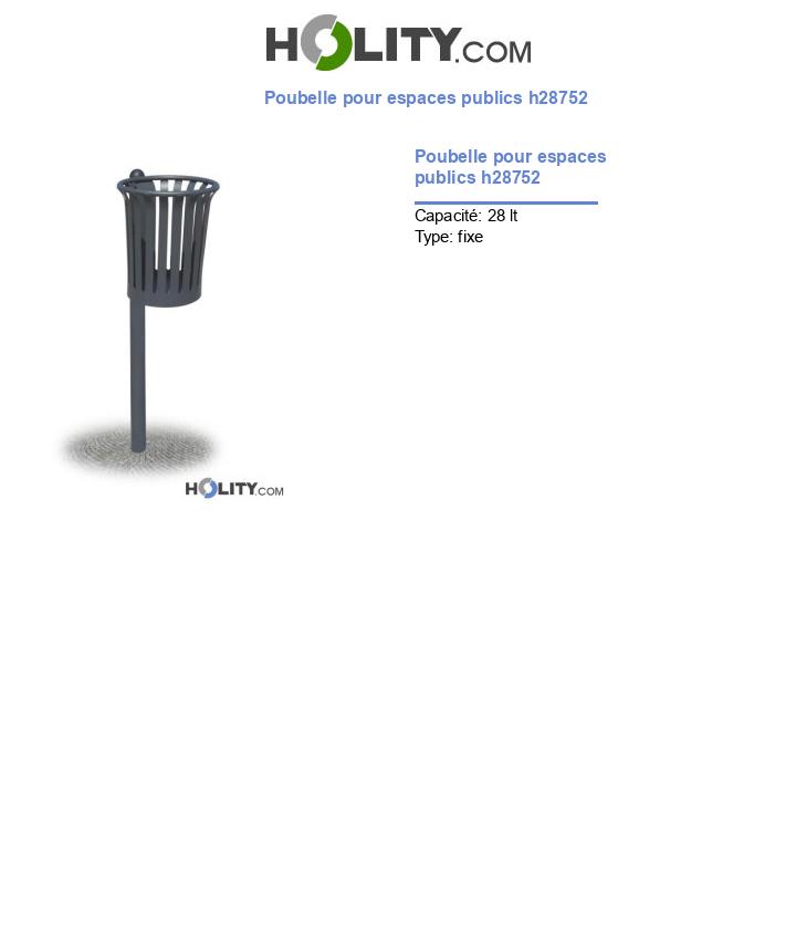 Poubelle pour espaces publics h28752