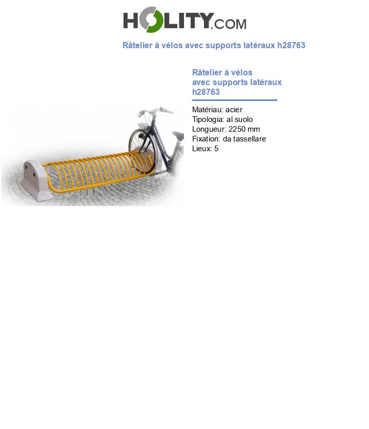 Râtelier à vélos avec supports latéraux h28763