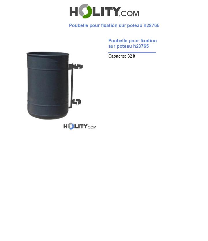 Poubelle pour fixation sur poteau h28765