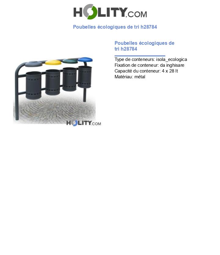 Poubelles écologiques de tri h28784