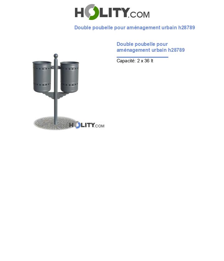 Double poubelle pour aménagement urbain h28789