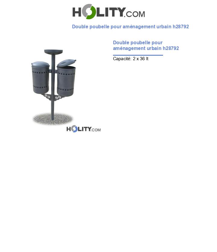 Double poubelle pour aménagement urbain h28792