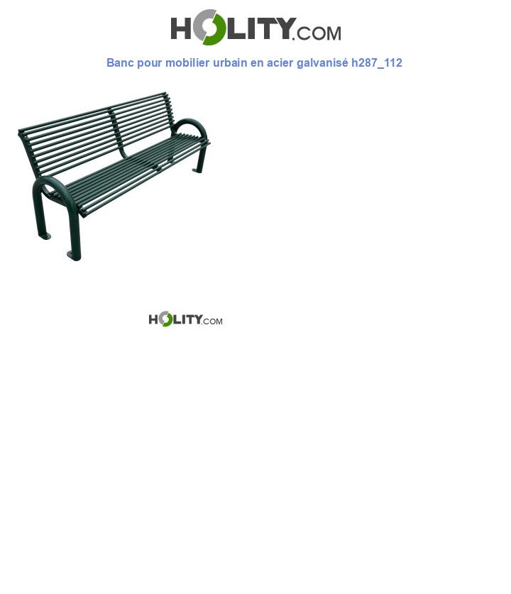 Banc pour mobilier urbain en acier galvanisé h287_112