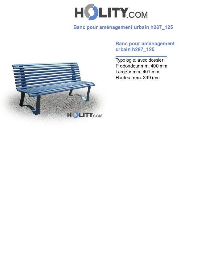 Banc pour aménagement urbain h287_125