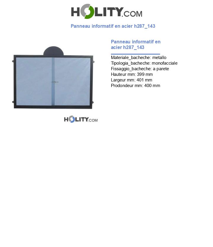 Panneau informatif en acier h287_143