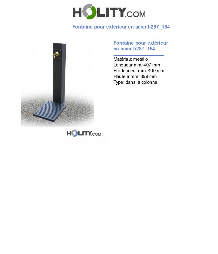 Fontaine pour extérieur en acier h287_164