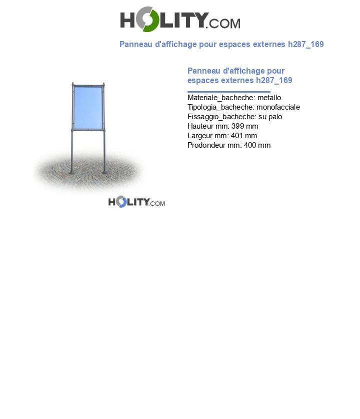 Panneau d'affichage pour espaces externes h287_169