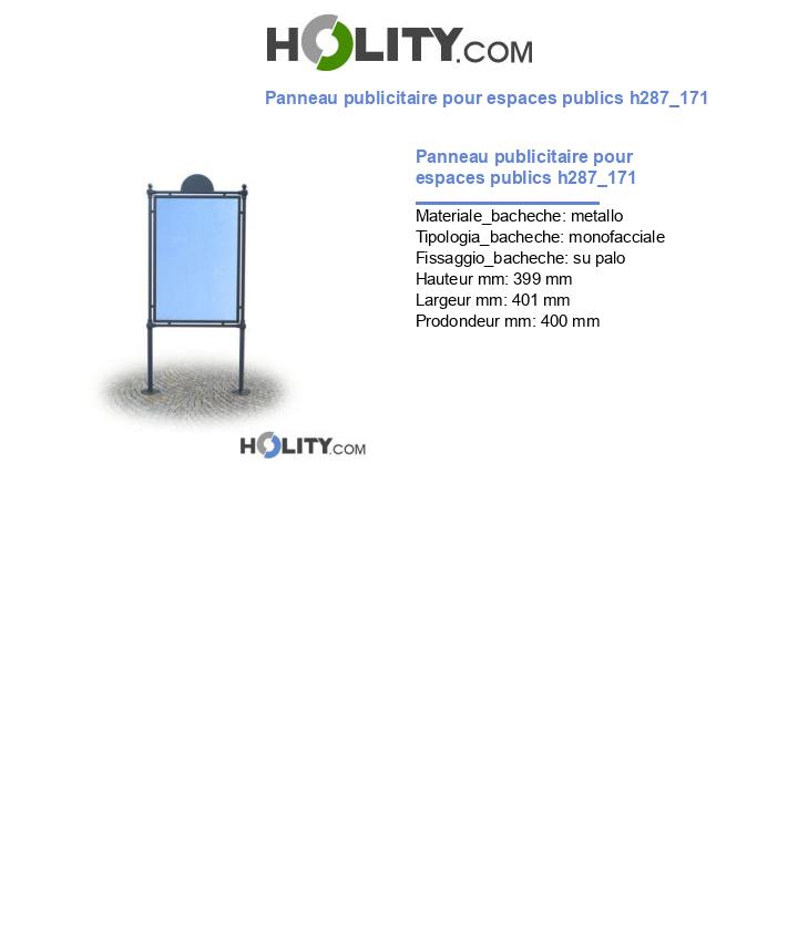 Panneau publicitaire pour espaces publics h287_171