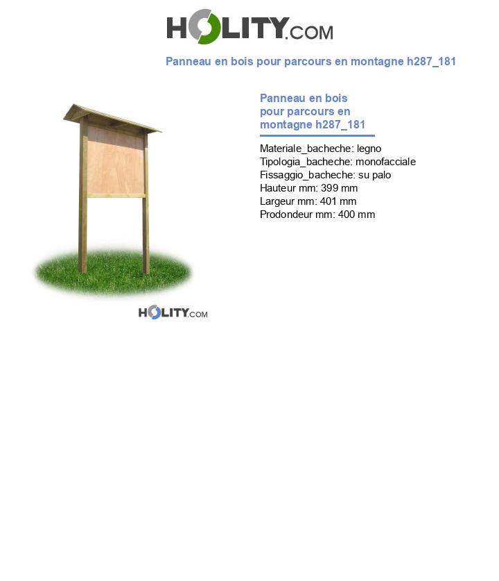 Panneau en bois pour parcours en montagne h287_181