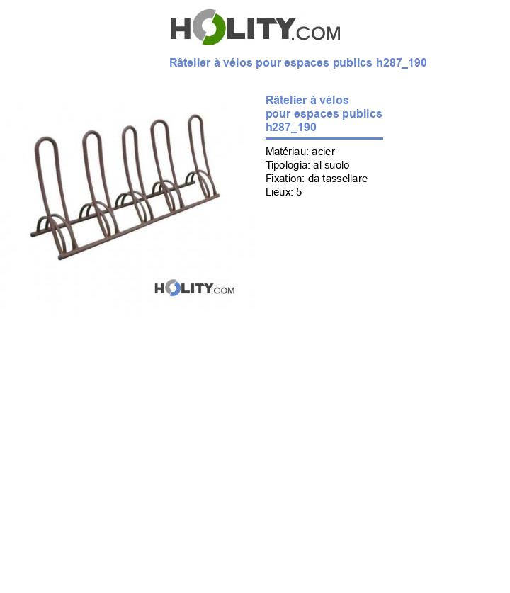 Râtelier à vélos pour espaces publics h287_190