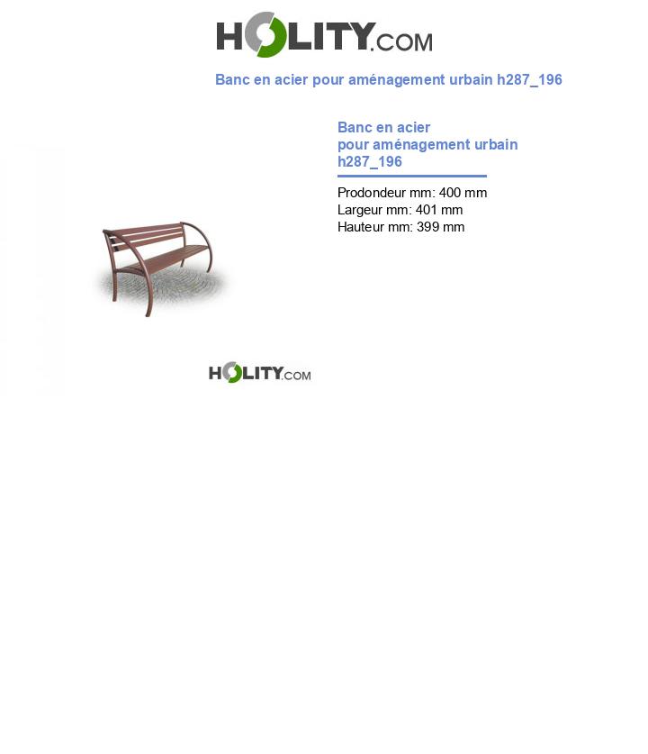 Banc en acier pour aménagement urbain h287_196