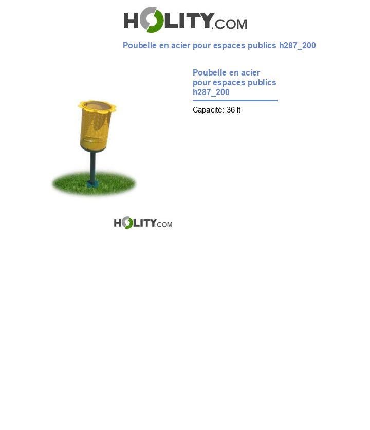 Poubelle en acier pour espaces publics h287_200