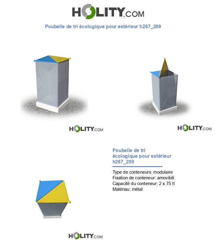 Poubelle de tri écologique pour extérieur h287_209