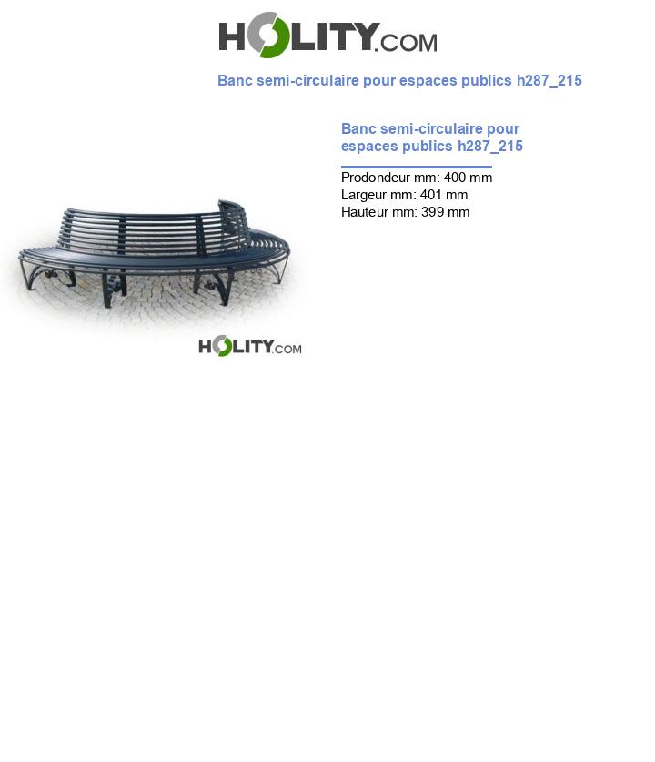 Banc semi-circulaire pour espaces publics h287_215