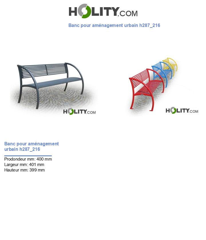 Banc pour aménagement urbain h287_216