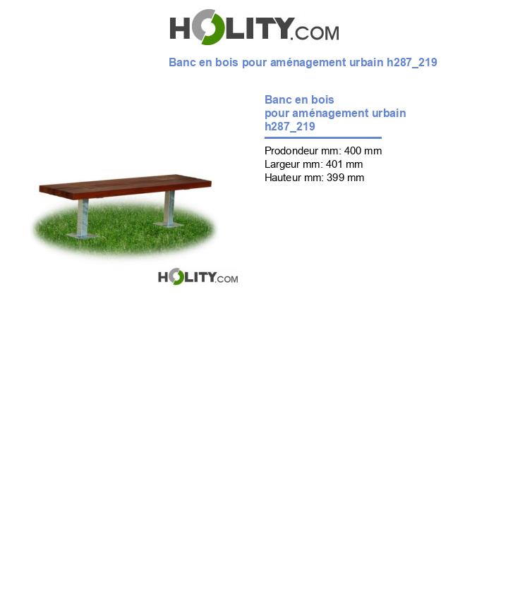 Banc en bois pour aménagement urbain h287_219