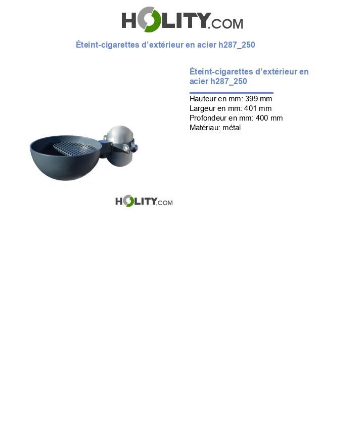 Éteint-cigarettes d’extérieur en acier h287_250