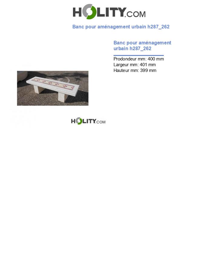 Banc pour aménagement urbain h287_262