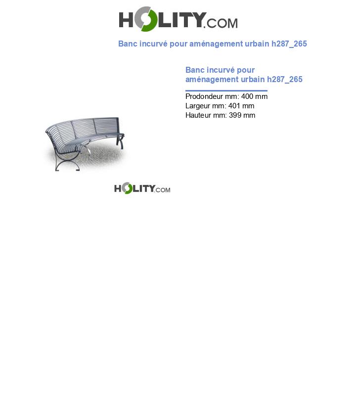 Banc incurvé pour aménagement urbain h287_265