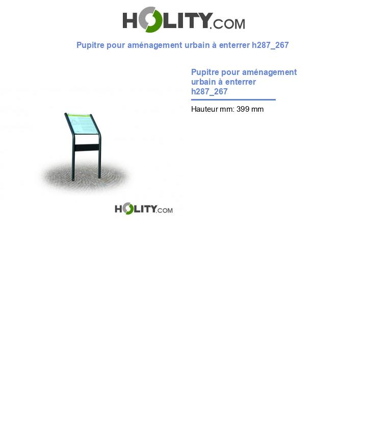 Pupitre pour aménagement urbain à enterrer h287_267