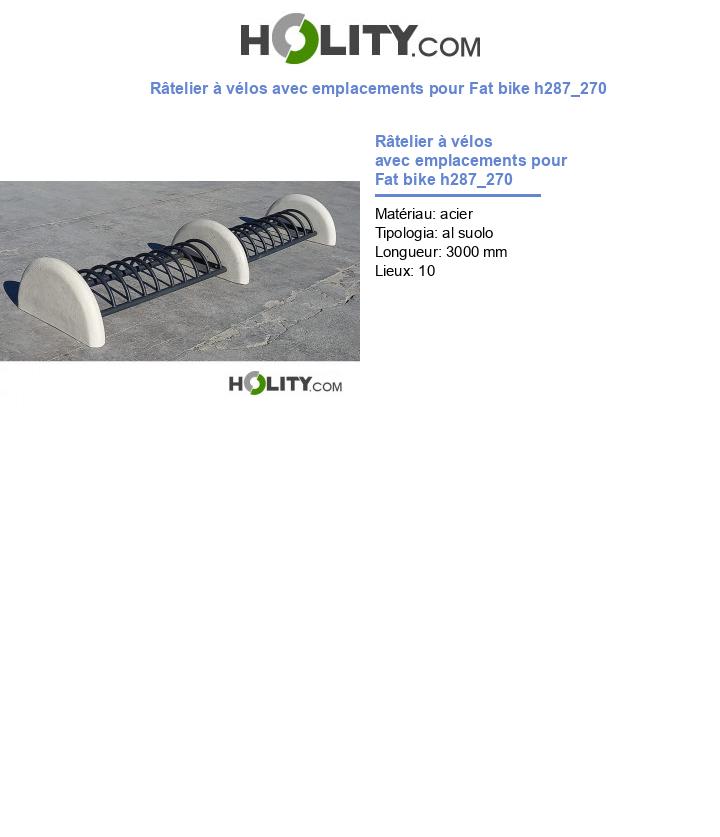 Râtelier à vélos avec emplacements pour Fat bike h287_270