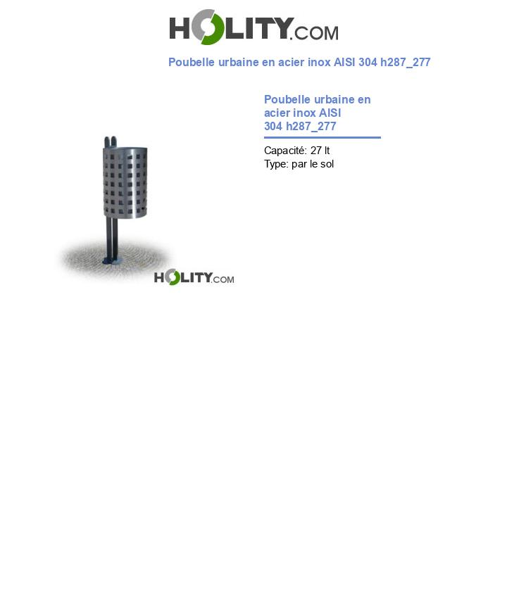 Poubelle urbaine en acier inox AISI 304 h287_277