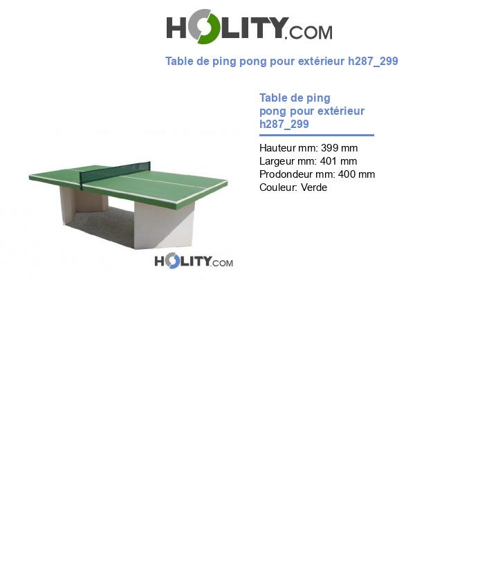 Table de ping pong pour extérieur h287_299