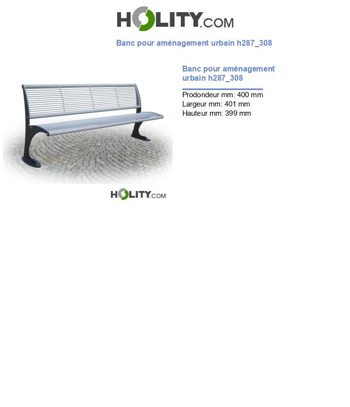 Banc pour aménagement urbain h287_308