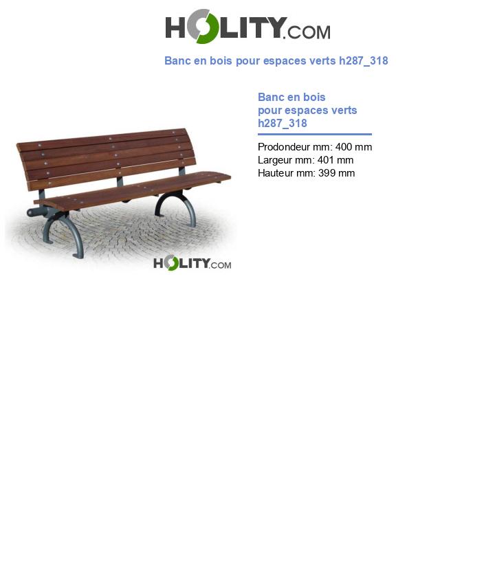 Banc en bois pour espaces verts h287_318